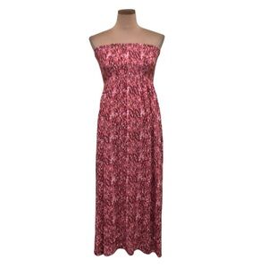 Anthropologie Roan + Ryan Tatum Maxi Dress Size Small Red Pink Print
